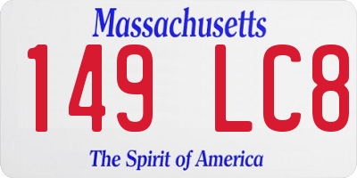 MA license plate 149LC8