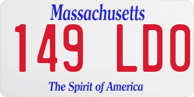 MA license plate 149LD0