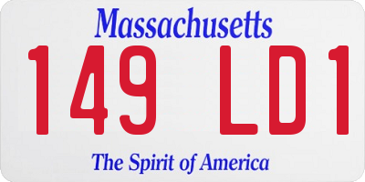 MA license plate 149LD1