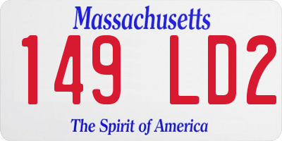 MA license plate 149LD2