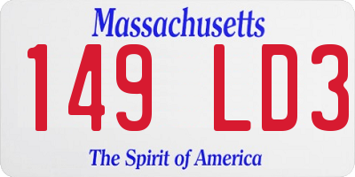 MA license plate 149LD3