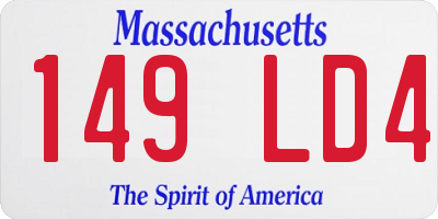 MA license plate 149LD4
