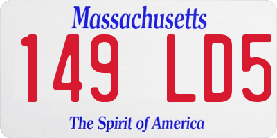 MA license plate 149LD5
