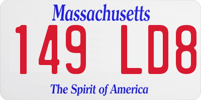 MA license plate 149LD8
