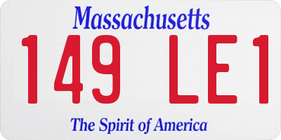 MA license plate 149LE1