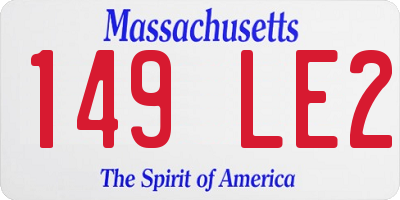 MA license plate 149LE2
