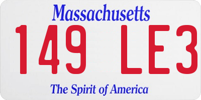 MA license plate 149LE3