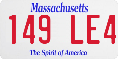 MA license plate 149LE4