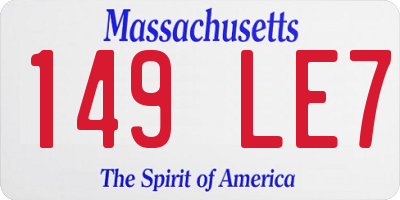 MA license plate 149LE7