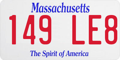 MA license plate 149LE8