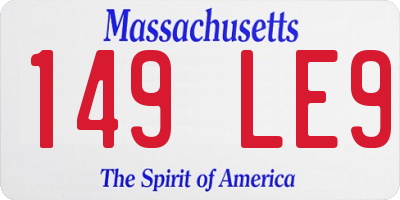 MA license plate 149LE9