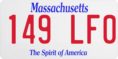MA license plate 149LF0
