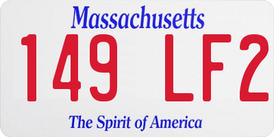 MA license plate 149LF2