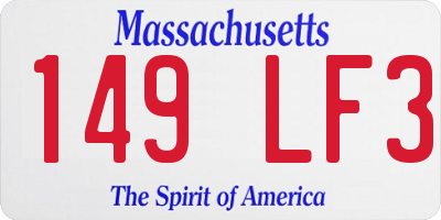 MA license plate 149LF3