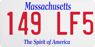 MA license plate 149LF5