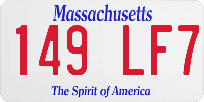 MA license plate 149LF7