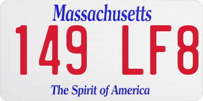 MA license plate 149LF8