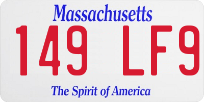 MA license plate 149LF9