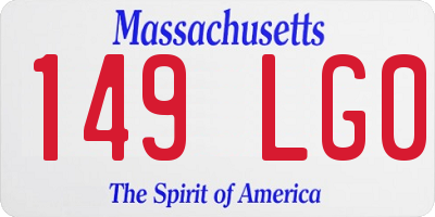 MA license plate 149LG0