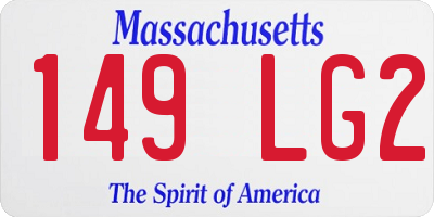MA license plate 149LG2