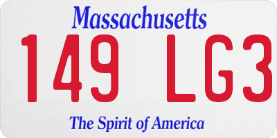 MA license plate 149LG3
