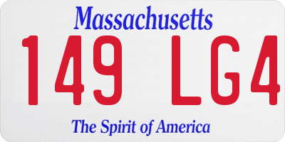 MA license plate 149LG4