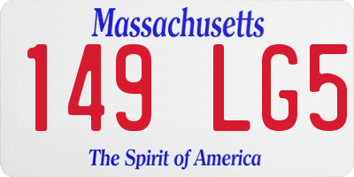 MA license plate 149LG5