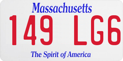 MA license plate 149LG6