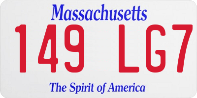 MA license plate 149LG7
