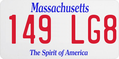 MA license plate 149LG8