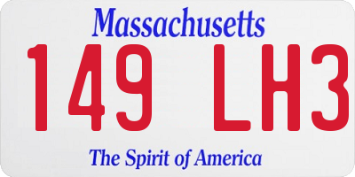 MA license plate 149LH3