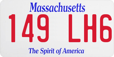 MA license plate 149LH6