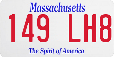 MA license plate 149LH8