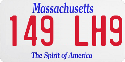 MA license plate 149LH9