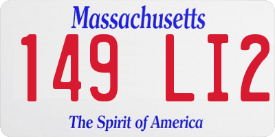 MA license plate 149LI2