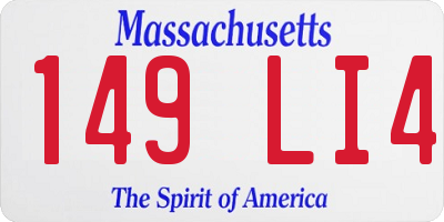 MA license plate 149LI4