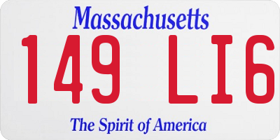 MA license plate 149LI6