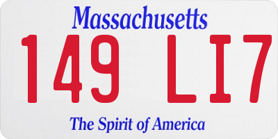 MA license plate 149LI7