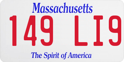 MA license plate 149LI9