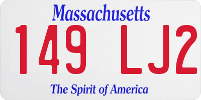 MA license plate 149LJ2