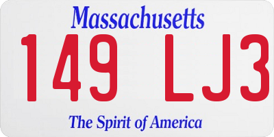 MA license plate 149LJ3
