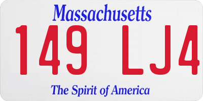 MA license plate 149LJ4