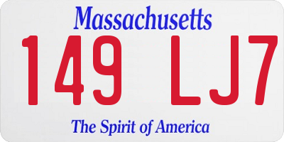 MA license plate 149LJ7