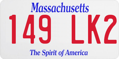 MA license plate 149LK2