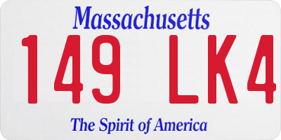 MA license plate 149LK4
