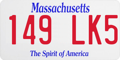 MA license plate 149LK5