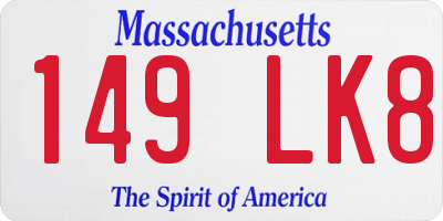MA license plate 149LK8
