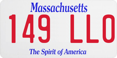 MA license plate 149LL0