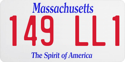 MA license plate 149LL1
