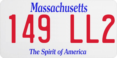 MA license plate 149LL2
